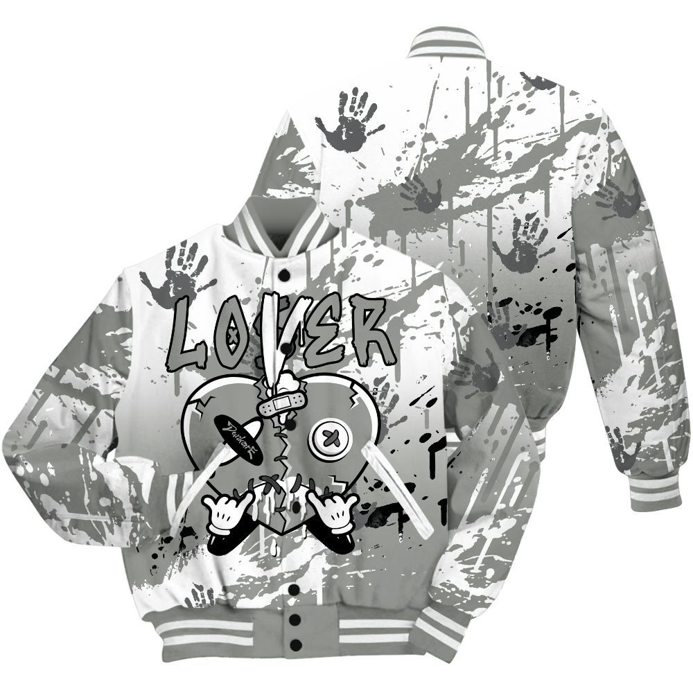 Varsity Jacket To Match Paris Cement Grey 4s Shirt, Loser Lover Drip Heart All Over Print
