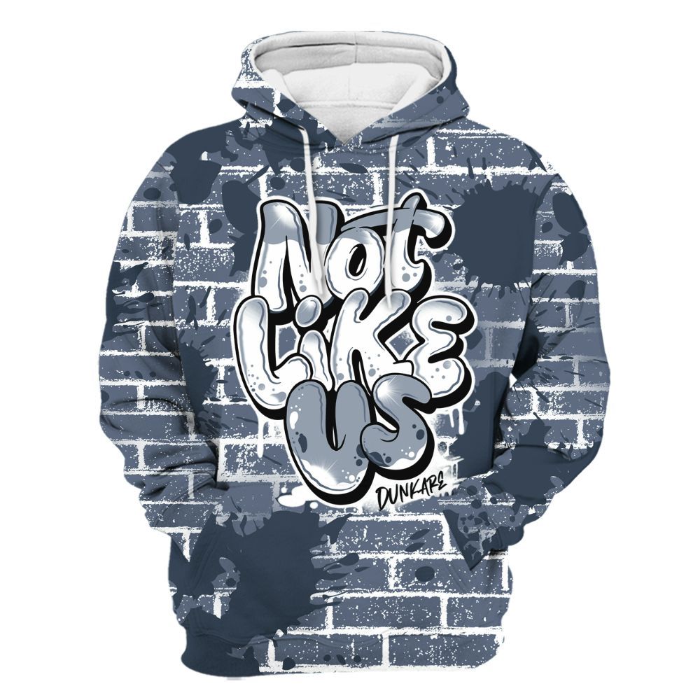 Hoodie To Match Low Diffused Blue 11s - None Like Us Graphic Brick Art All Over Print