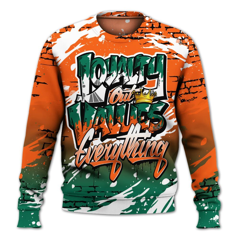 Sweatshirt To Match SoleFly Sail Gorge Green 3s - Values Of Loyalty Drip All Over Print