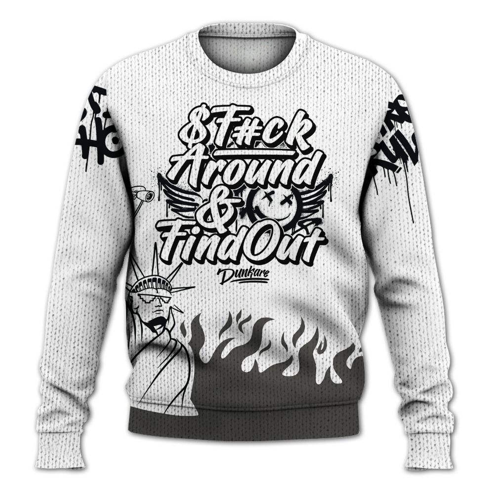 Knitted Sweater To Match Kobe 9 Elite Protro Halo - Graphic Fck Around Find Out