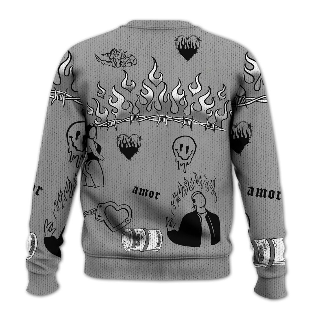 Knitted Sweater To Match Black Wolf Grey 12s, Snake Trust No One