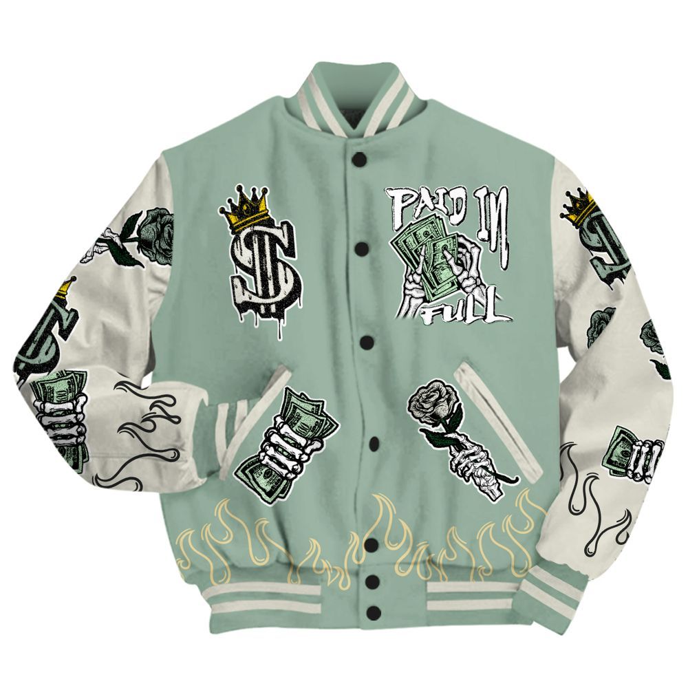 Varsity Jacket To Match Joins Year Of The Snake 5s - Fire Everybody Paid In All Over Print