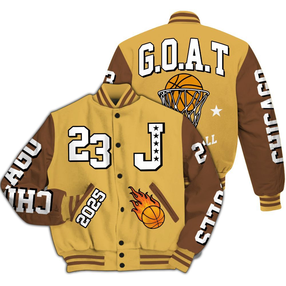 Varsity Jacket To Match Retro Cacao Wow 4s - Chicago 23 Basketball All Over Print