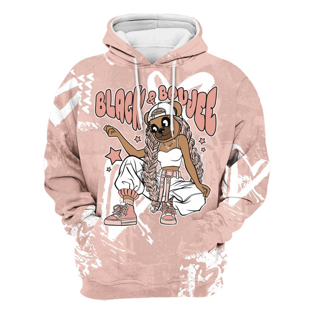 Hoodie To Match Low Legend Pink 11s - Boujee Girls Bear Heart Grunge All Over Print