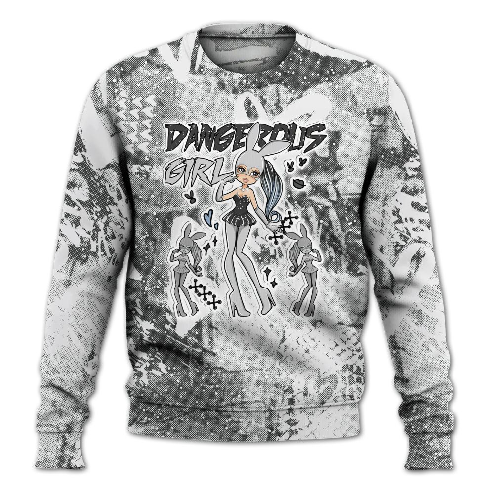 Sweatshirt To Match Reverse Oreo 6s - Dangerous.Girl Heart Grunge All Over Print