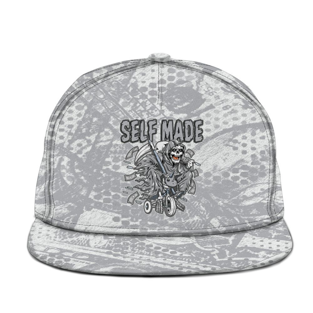 Snapback To Match Low OG Wolf Grey 1s - Self Make Skeleton Banknotes Art Graphic