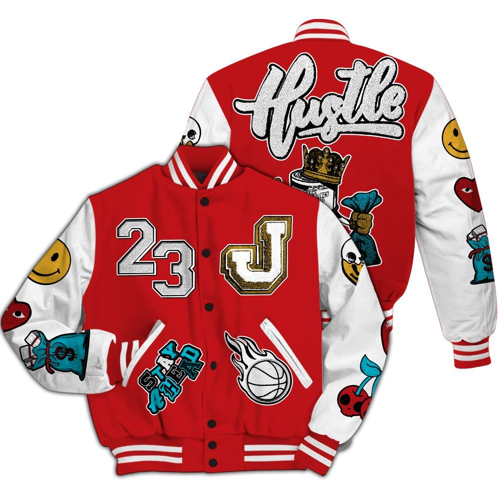 Varsity Jacket To Match Dunk Low Fruity Pebbles - Hustles Money Number 23 All Over Print