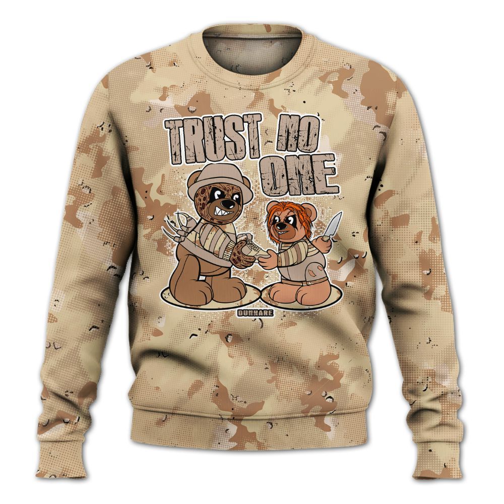 Sweatshirt To Match Desert Camo 3s - Trust No One Bear Abstract Halftone All Over Print