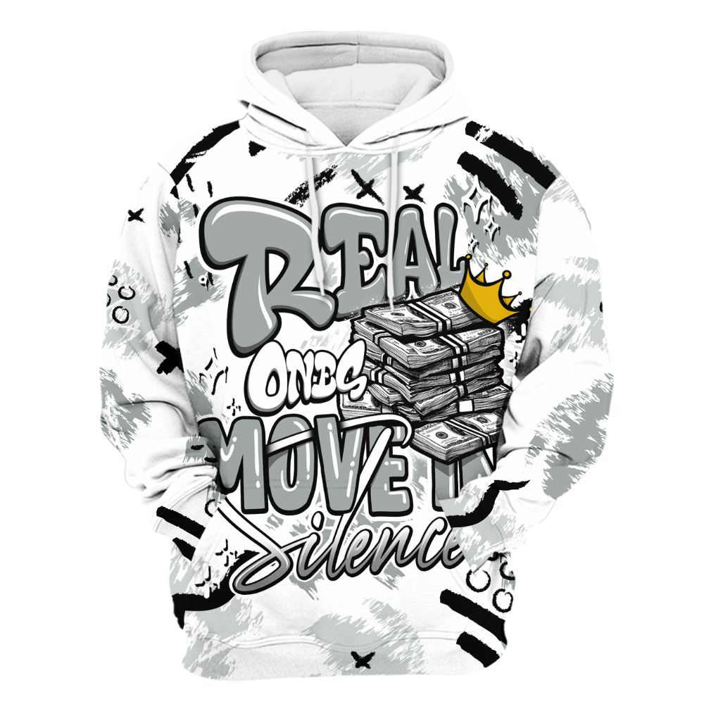 Hoodie To Match Dunk Low White Light Smoke Grey - Real Ones Move In Streetwear All Over Print