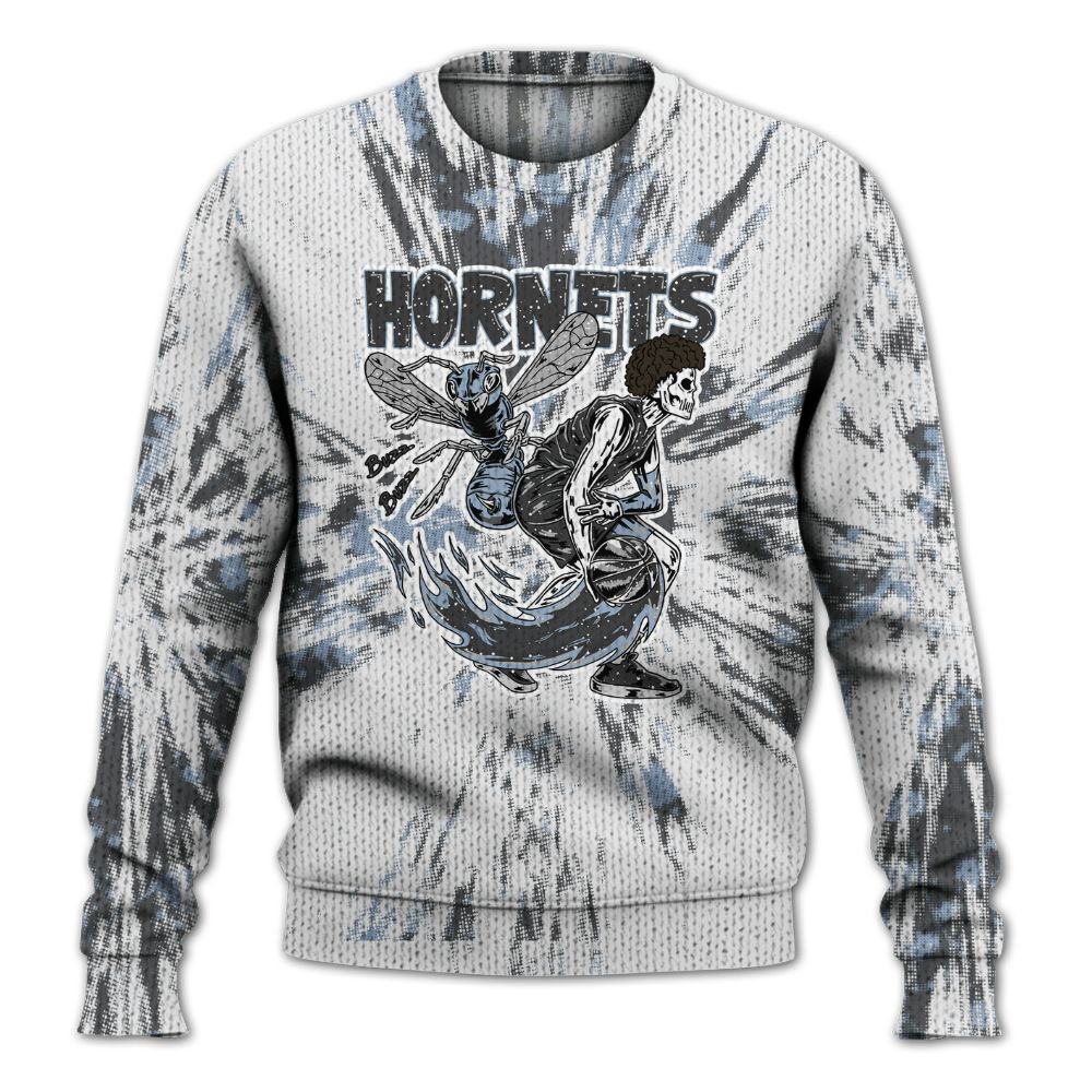 Knitted Sweater To Match Reverse Black White 6s - Hornets Skeleton Luxury