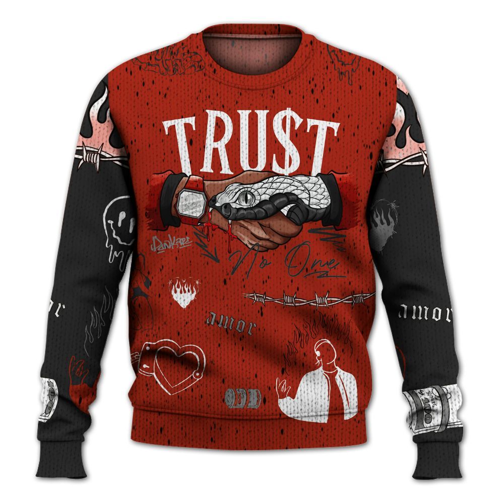 Knitted Sweater To Match Red Cement 4s - Snake Trust No One