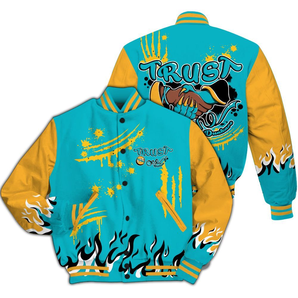 Varsity Jacket To Match Retro Aqua 5s - Graphic Trust No One All Over Print