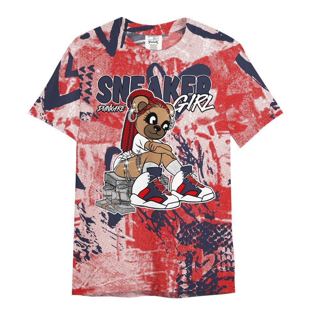 Shirt To Match Low OG Howard Bison 1s - Sneaker Girl Bear Heart Grunge All Over Print