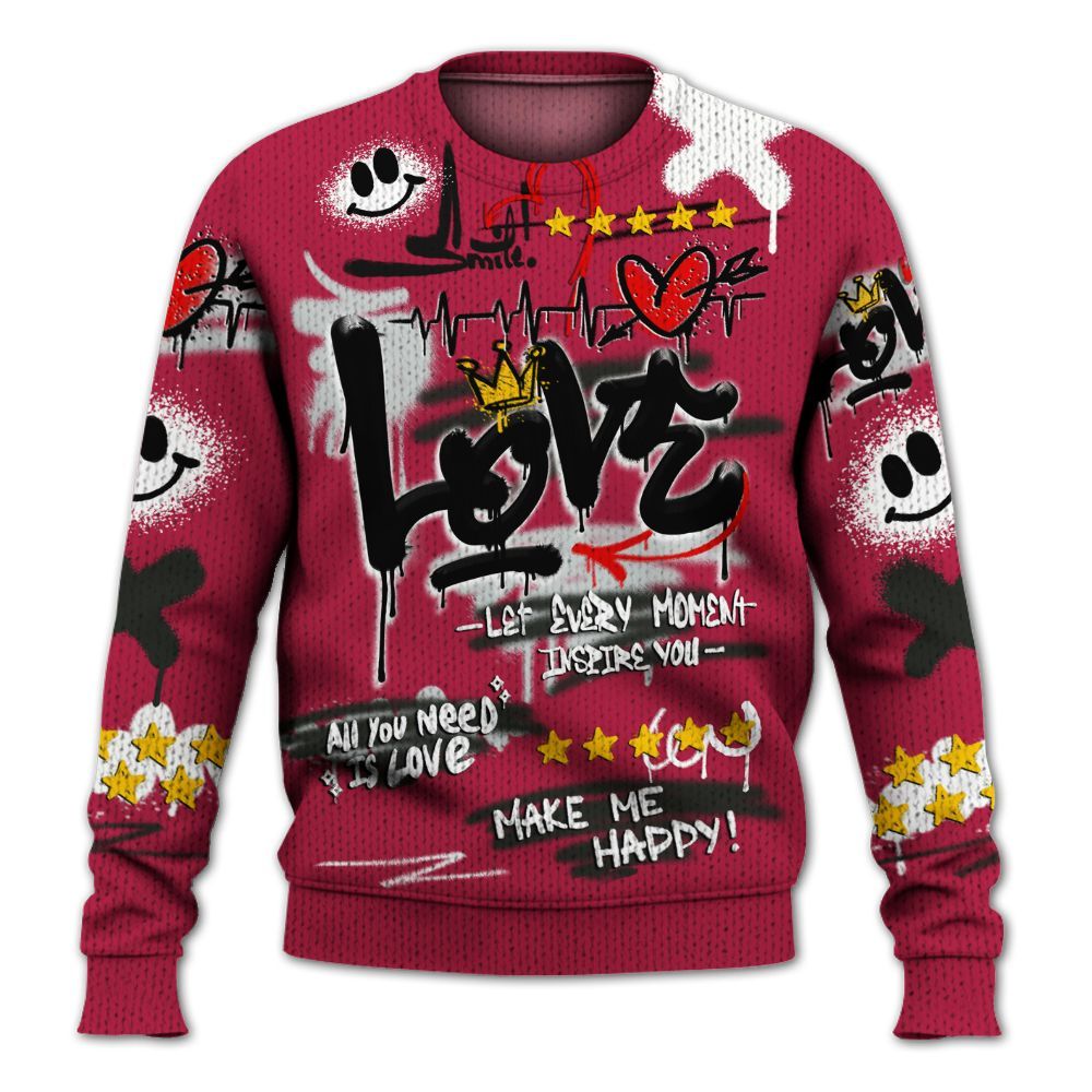 Sweater To Match Toro Bravo 4s - Happy Love Beats Graffiti Streetwear Graphic