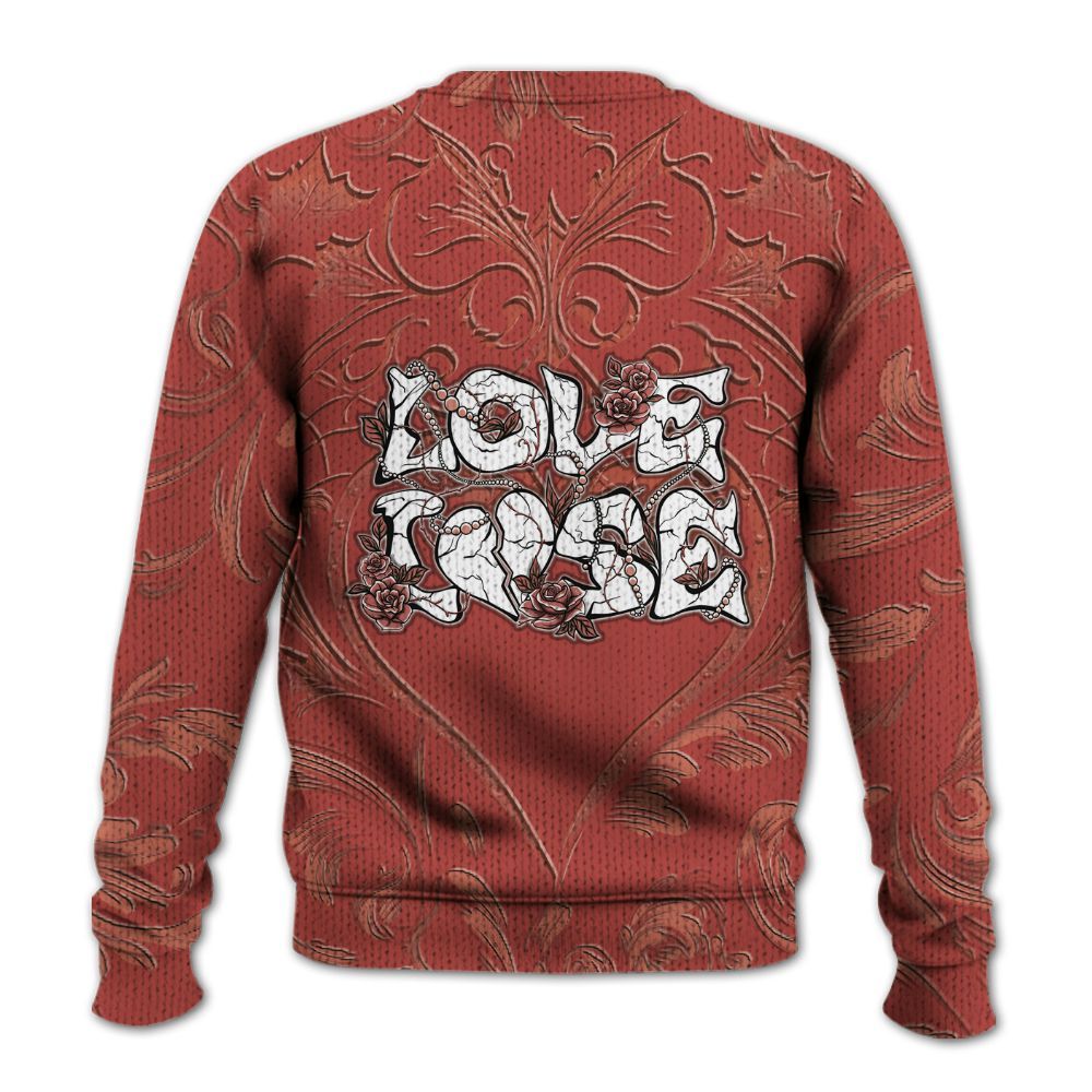 Knitted Sweater To Match Dune Red 13s - Loves Lose Gothic