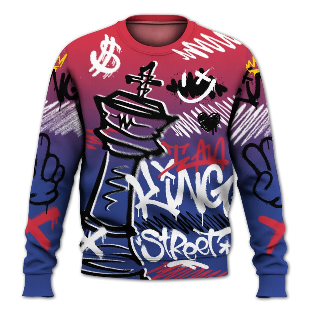Sweatshirt To Match Air Griffey Max USA Red White Blue 1s - Street King Chess Streetwear All Over Print