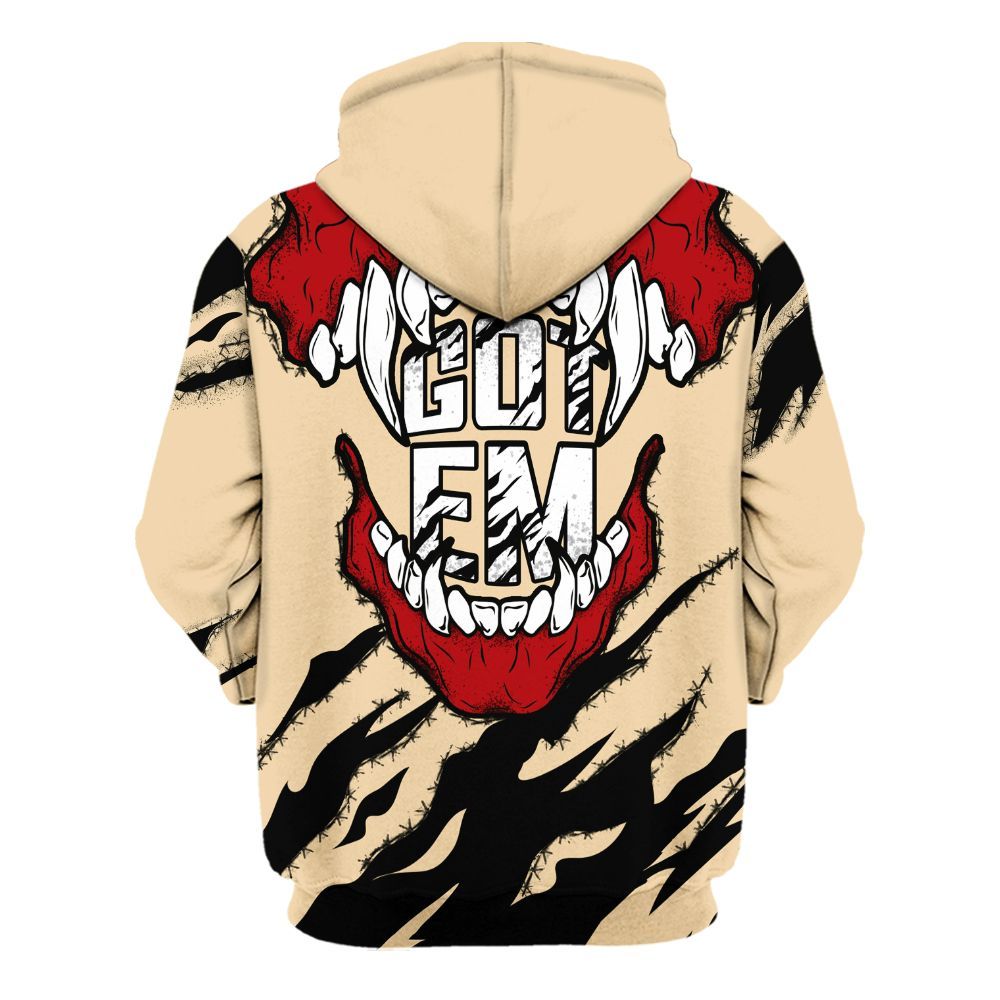 Hoodie To Match Dunk Low Strawberry Waffle - GOT 'EM Skeleton Scratch All Over Print