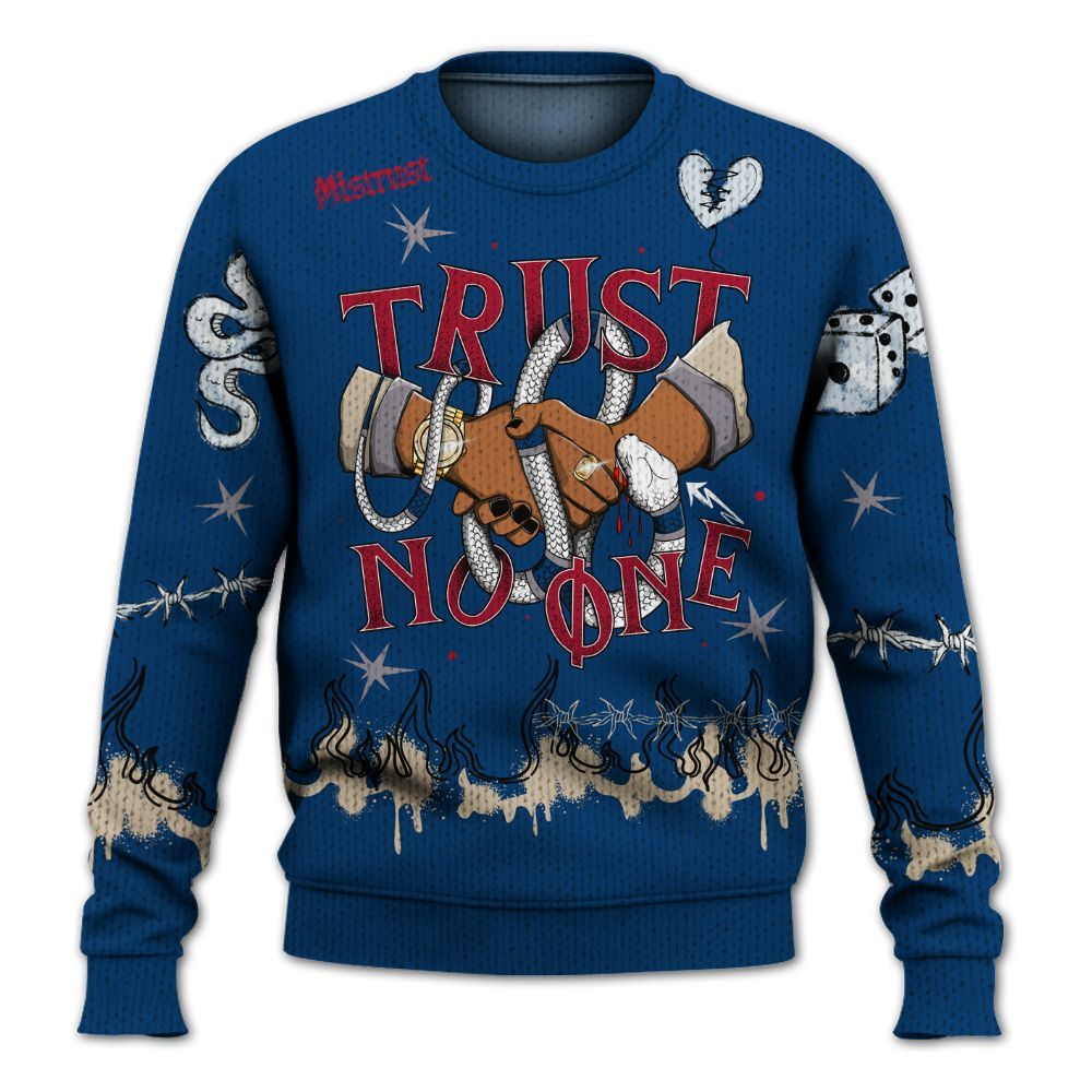 Knitted Sweater To Match Rare Air 4s - Trust No One Snake-Bite Doodle Crayon