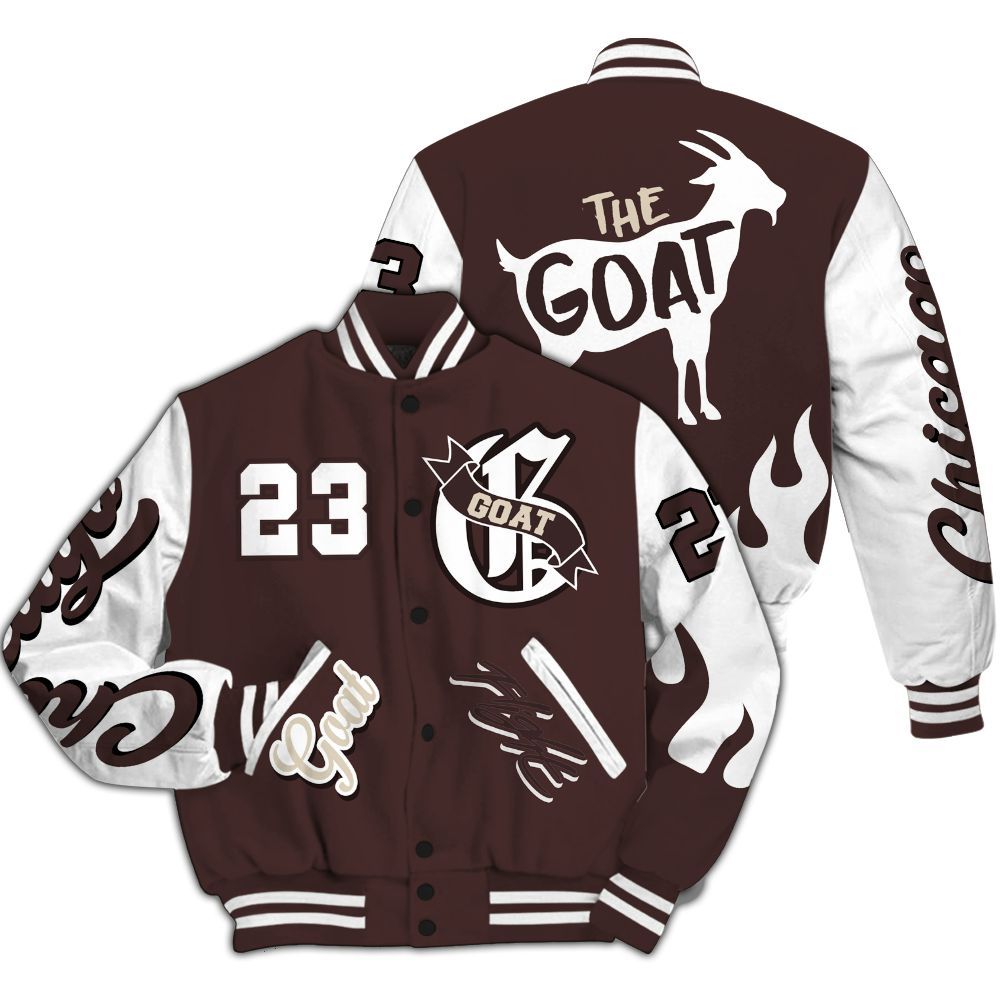 Varsity Jacket To Match Burgundy Crush 3s - The G.O.A.T Flight Streetwear All Over Print