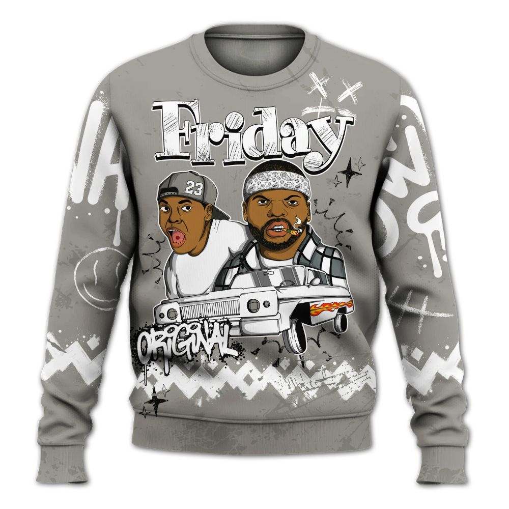 Sweatshirt To Match Cool Grey 9s - Friday Sneaker Crayon All Over Print