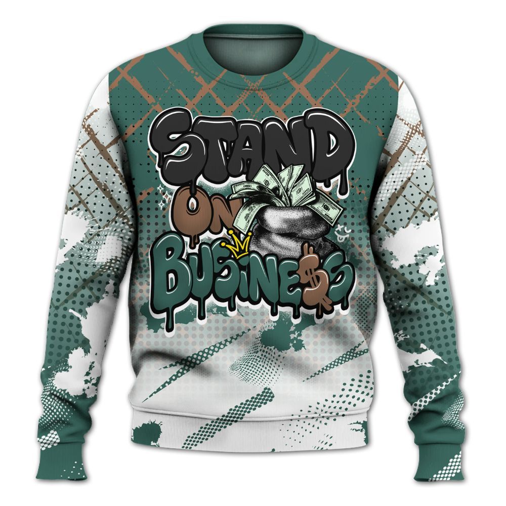 Sweatshirt To Match Low OG Oxidized Green 1s - Halftone Stand Business Dripping All Over Print