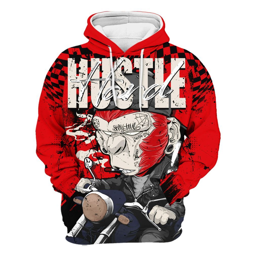 Hoodie To Match Low OG Howard University 1s - Hustle Hard Monkey All Over Print