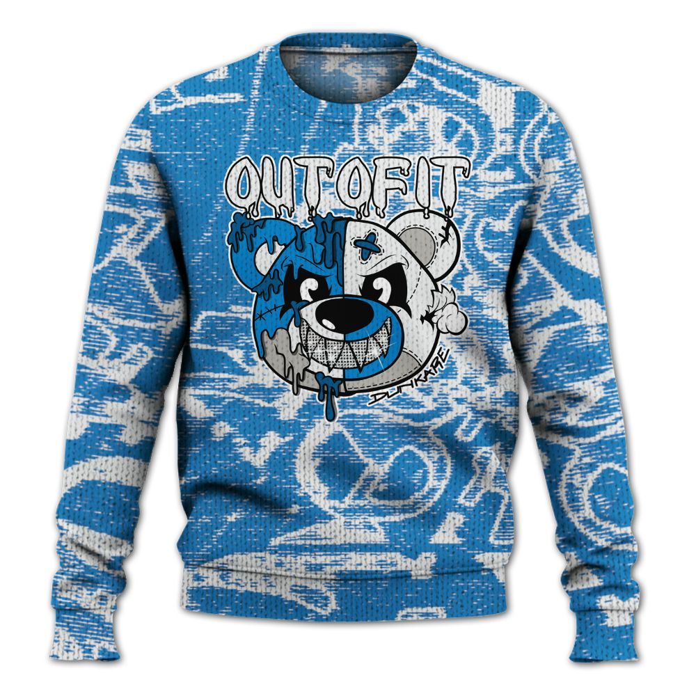 Knitted Sweater To Match Industrial Blue 4s - Out Of It Bear Avant-Garde