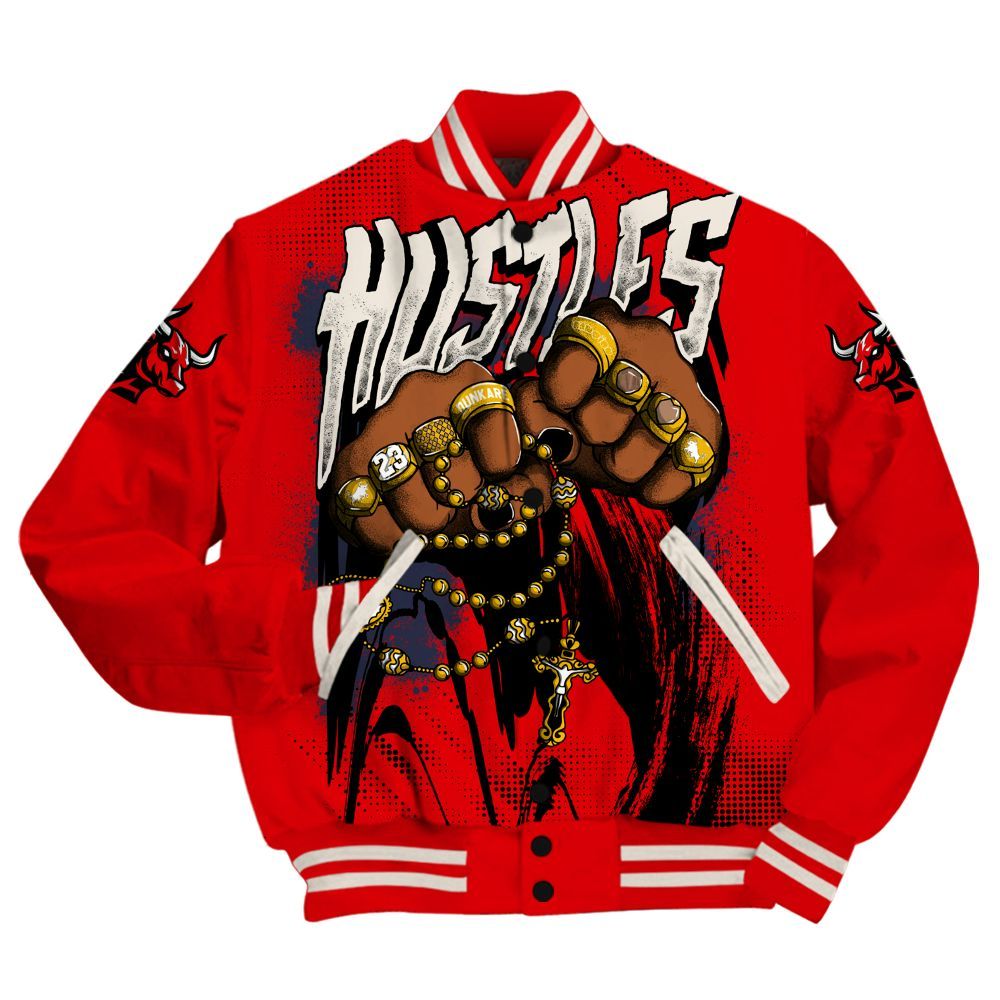 Varsity Jacket To Match Low OG Howard University 1s - Hustle Make Money All Over Print