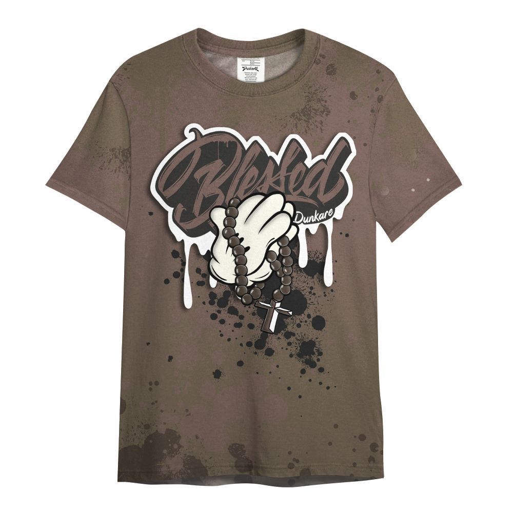 Shirt To Match AMM Dark Mocha 4s - God Blessed Ink Drip All Over Print