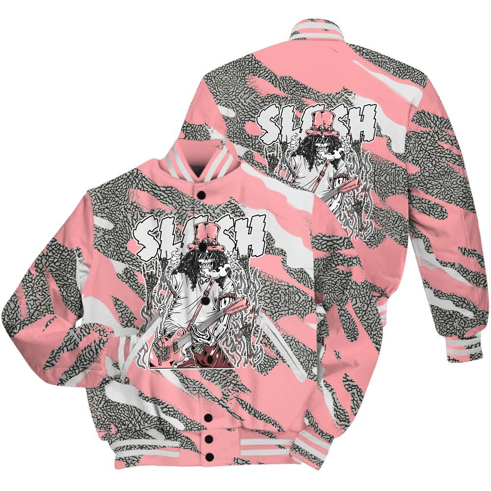 Varsity Jacket To Match Retro Wings 3s Shirt - Slash Skeleton Colored All Over Print