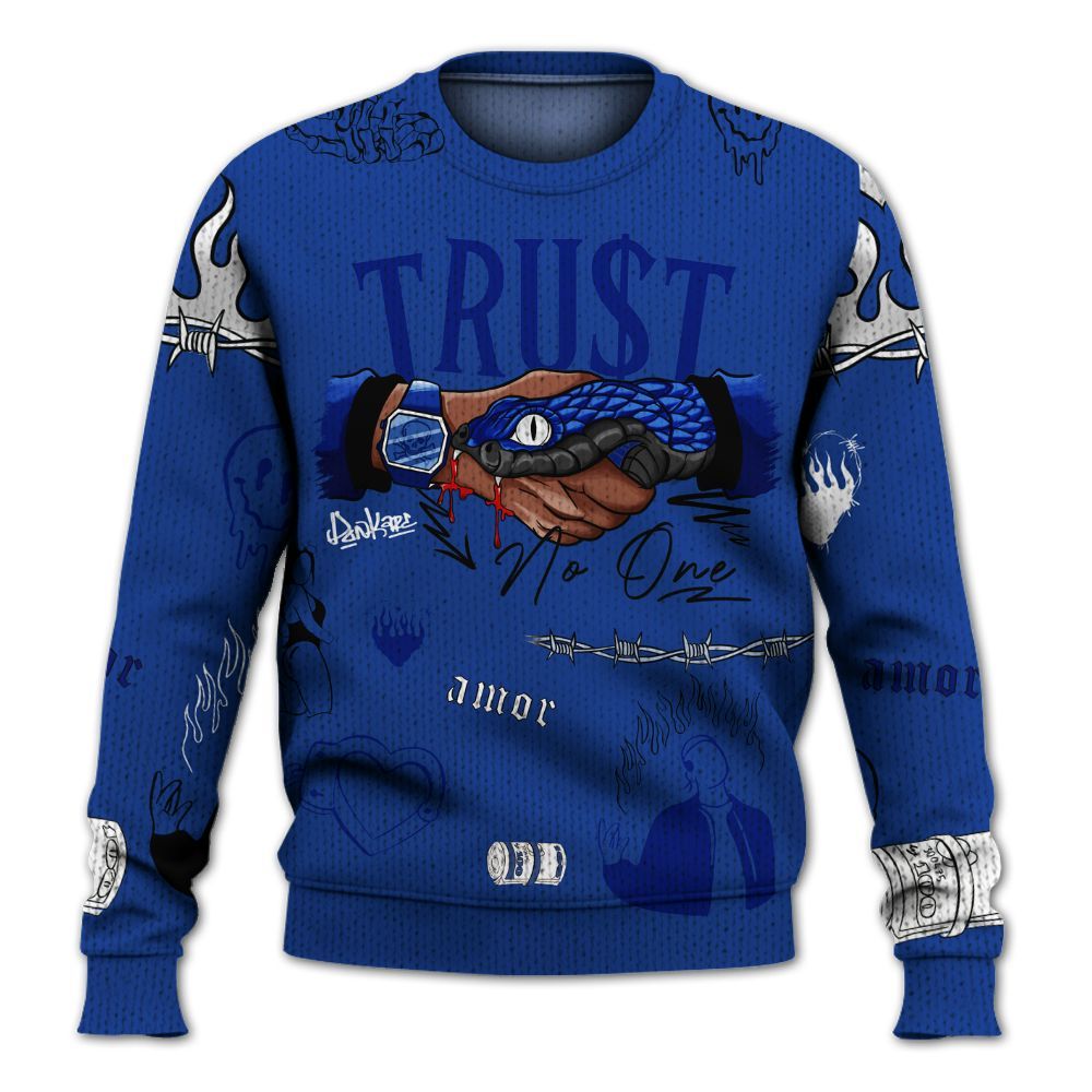 Knitted Sweater To Match Air Foamposite One Royal - Snake Trust No One