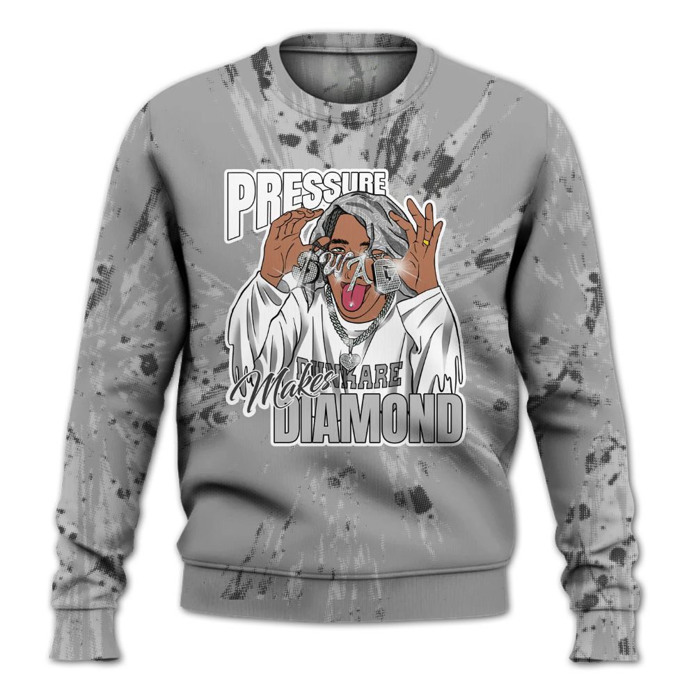 Sweatshirt To Match Black Wolf Grey 12s - Pressures Makes Sweatshirt To Match Lux All Over Print