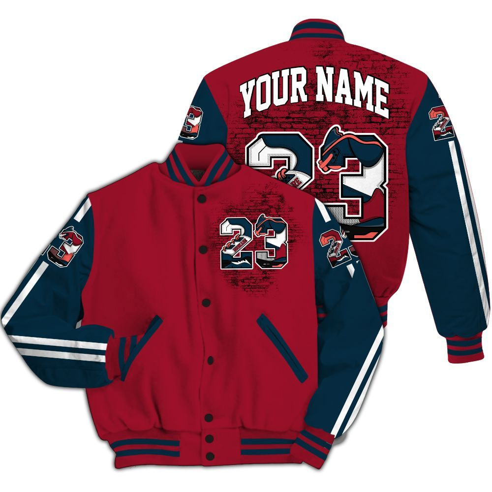 Varsity Jacket To Match Mid Multi Color 2022 1s - Custom Name Number 23 5s All Over Print