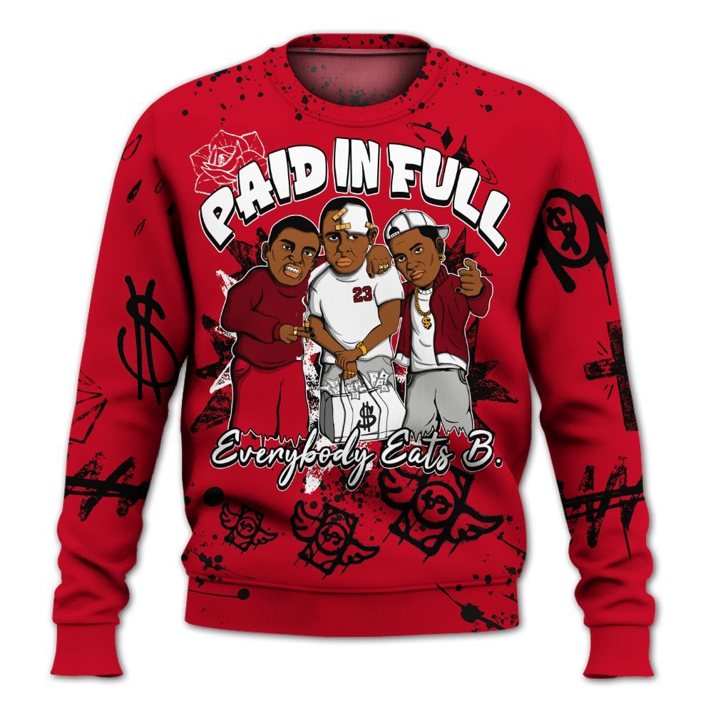 Sweatshirt To Match Cortez GS Valentine's Day - Everybody Paid In Full Crayon All Over Print