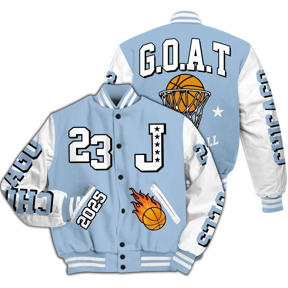 Varsity Jacket To Match High University Blue 1s - Chicago 23 Basketball All Over Print