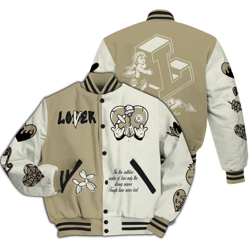 Varsity Jacket To Match Low OG Medium Olive 1s - Loser Lover Heart F Ck Love All Over Print