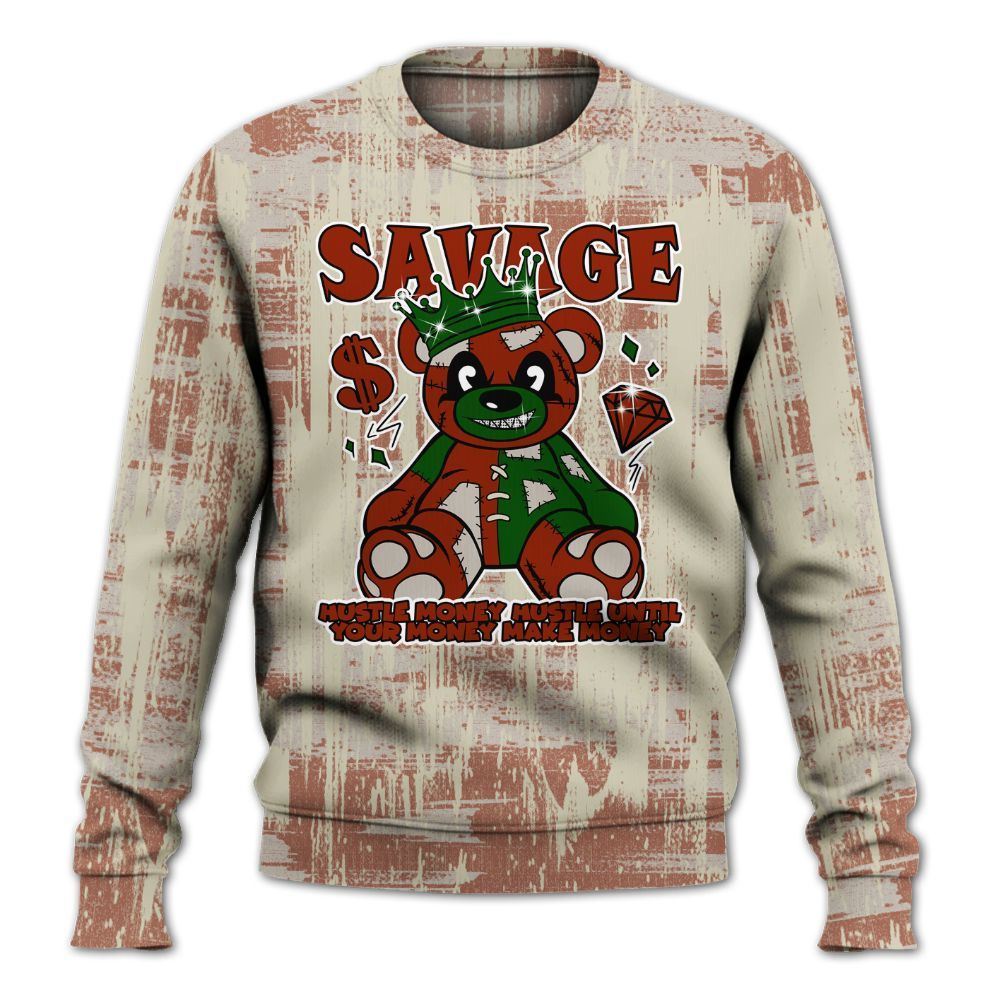 Sweatshirt To Match El Grito 5s - Savages Bear Glitch Art All Over Print