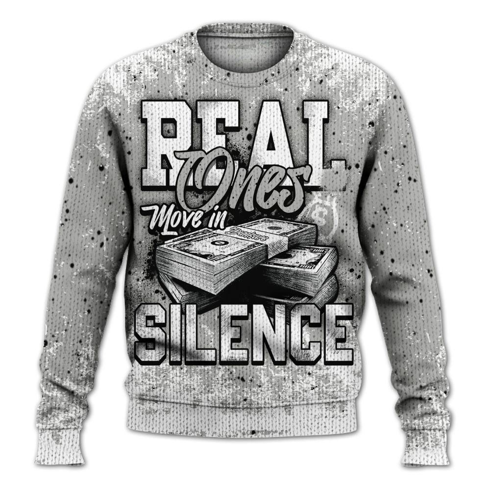 Knitted Sweater To Match Retro White Oreo 4s - Move In Silence Money Street Retro