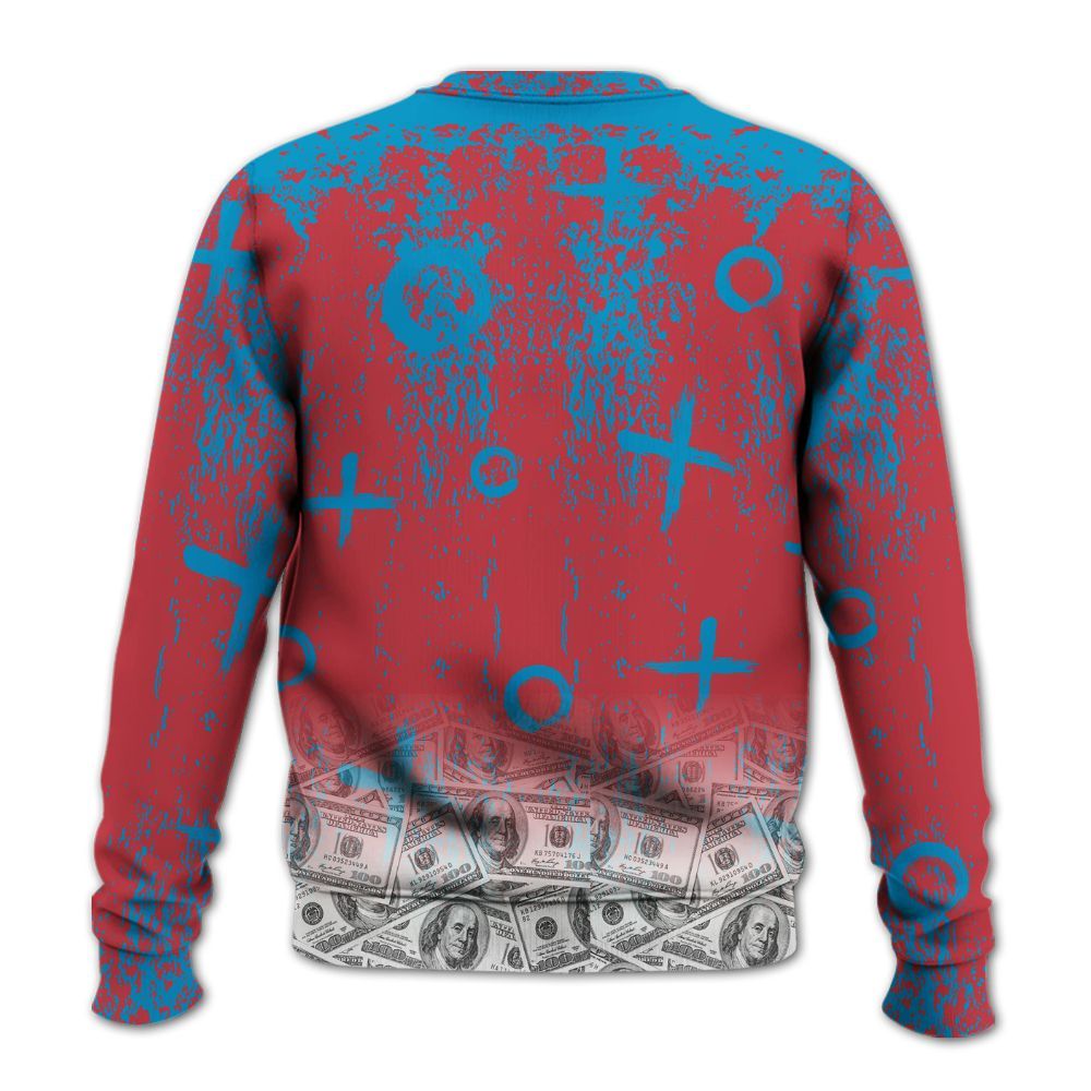 Sweatshirt To Match High OG University Red Dark Powder Blue 1s - Selfmade Unique Grunge All Over Print