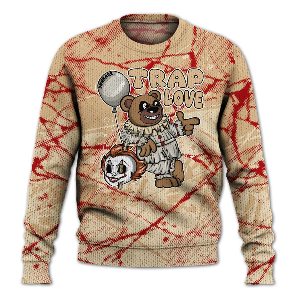 Knitted Sweater To Match Dunk Low Strawberry Waffle - Trap Loves Bear Profound