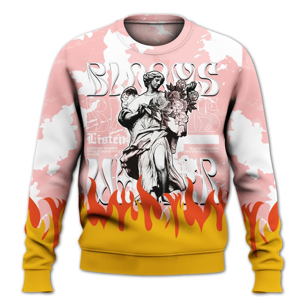 Sweatshirt To Match Low Legend Pink 11s - Blooms Whisper Retro All Over Print
