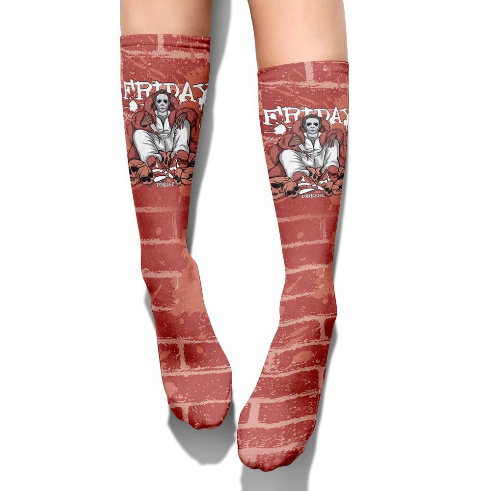 Sock To Match Dune Red 13s - Friday Halloween Brick