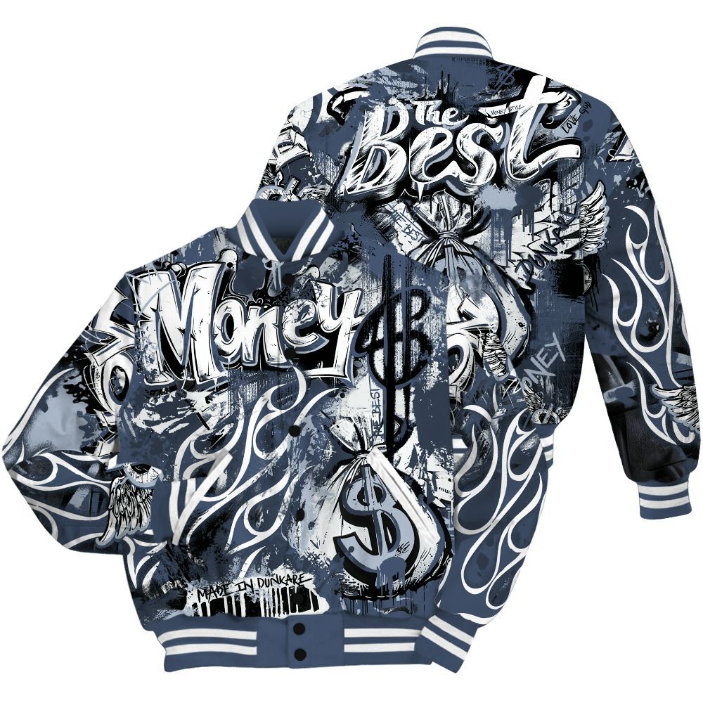 Varsity Jacket To Match Low Diffused Blue 11s Shirt, The Best Money All Over Print