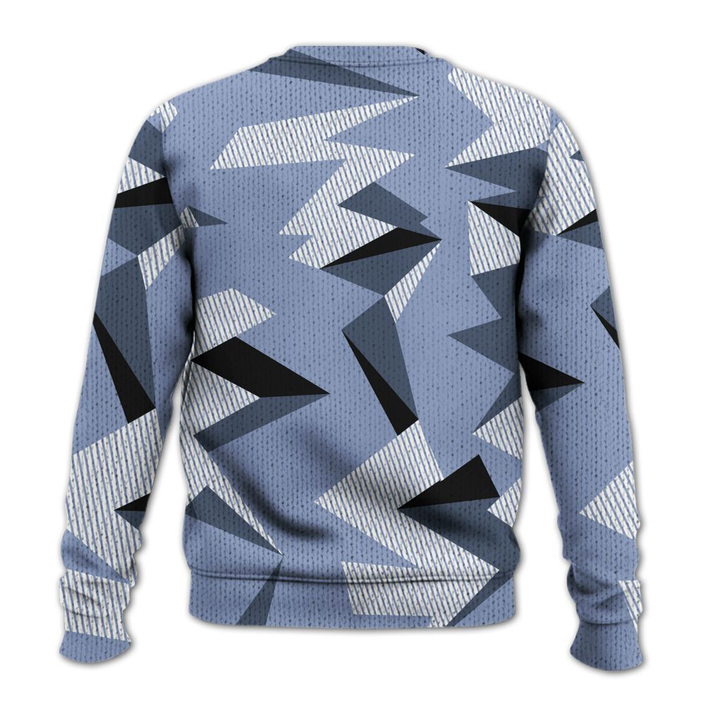 Knitted Sweater To Match Retro Blue Grey 13s - Geometric Camouflage Pattern