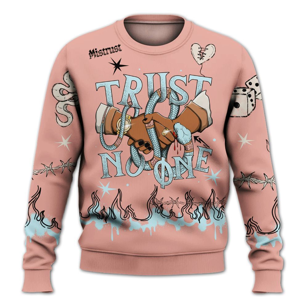 Sweatshirt To Match Dunk Low Glacier Arctic - Trust No One Snake-Bite Doodle Crayon All Over Print