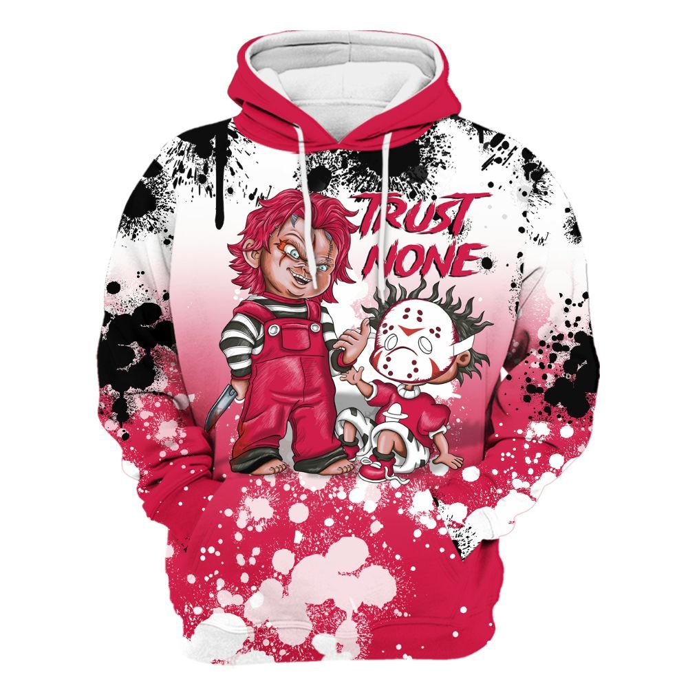 Hoodie To Match Black Toe 14s - Trust No One Scary All Over Print