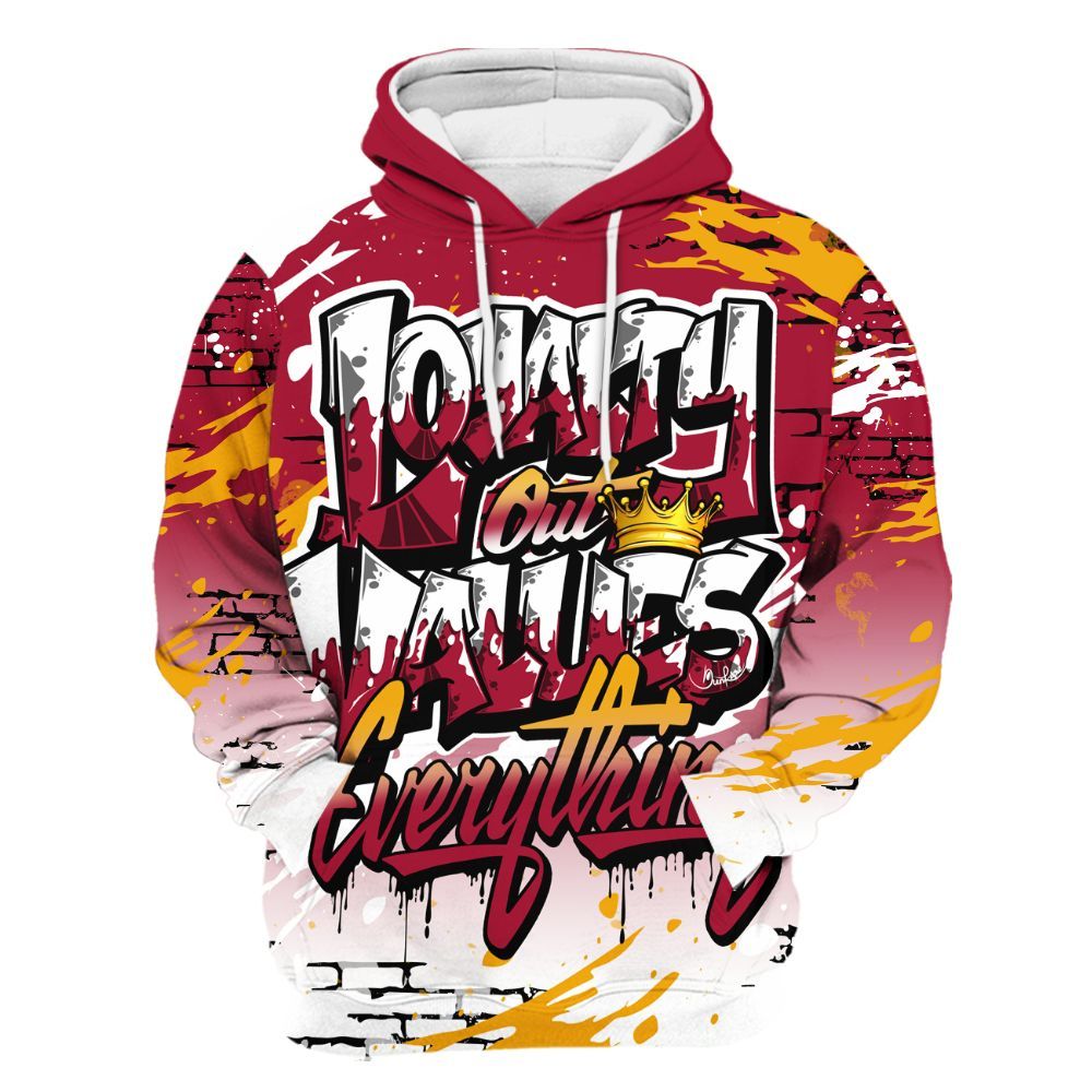 Hoodie To Match Cardinal 7s - Values Of Loyalty Drip All Over Print