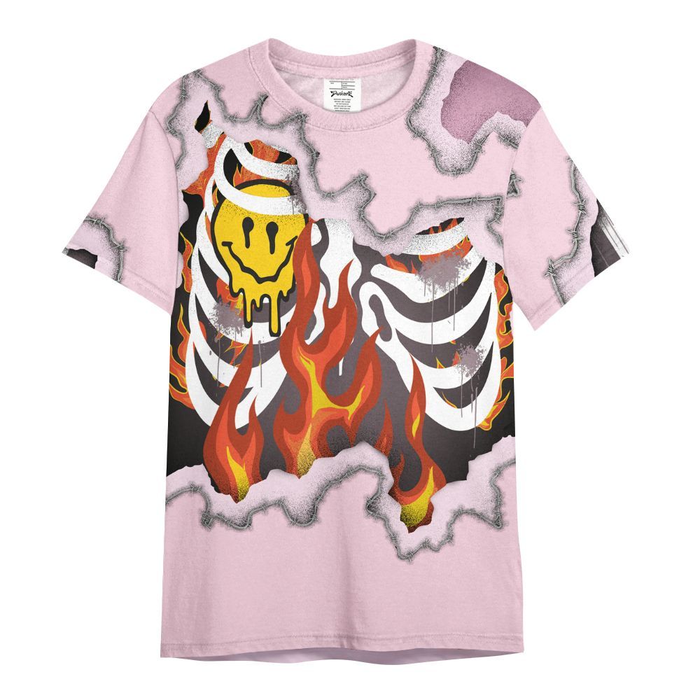 Shirt To Match Orchid 4s - Skeleton On Fire Skrrt All Over Print