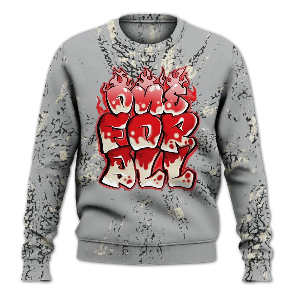 Sweatshirt To Match Cement Grey 3s - Ones For All Graphic Luxury All Over Print