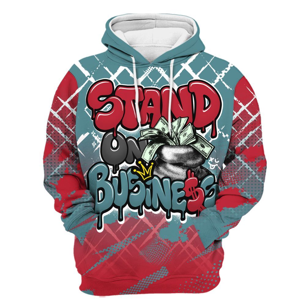 Hoodie To Match Dunk Low Denim Turquoise Royal - Halftone Stand Business Dripping All Over Print